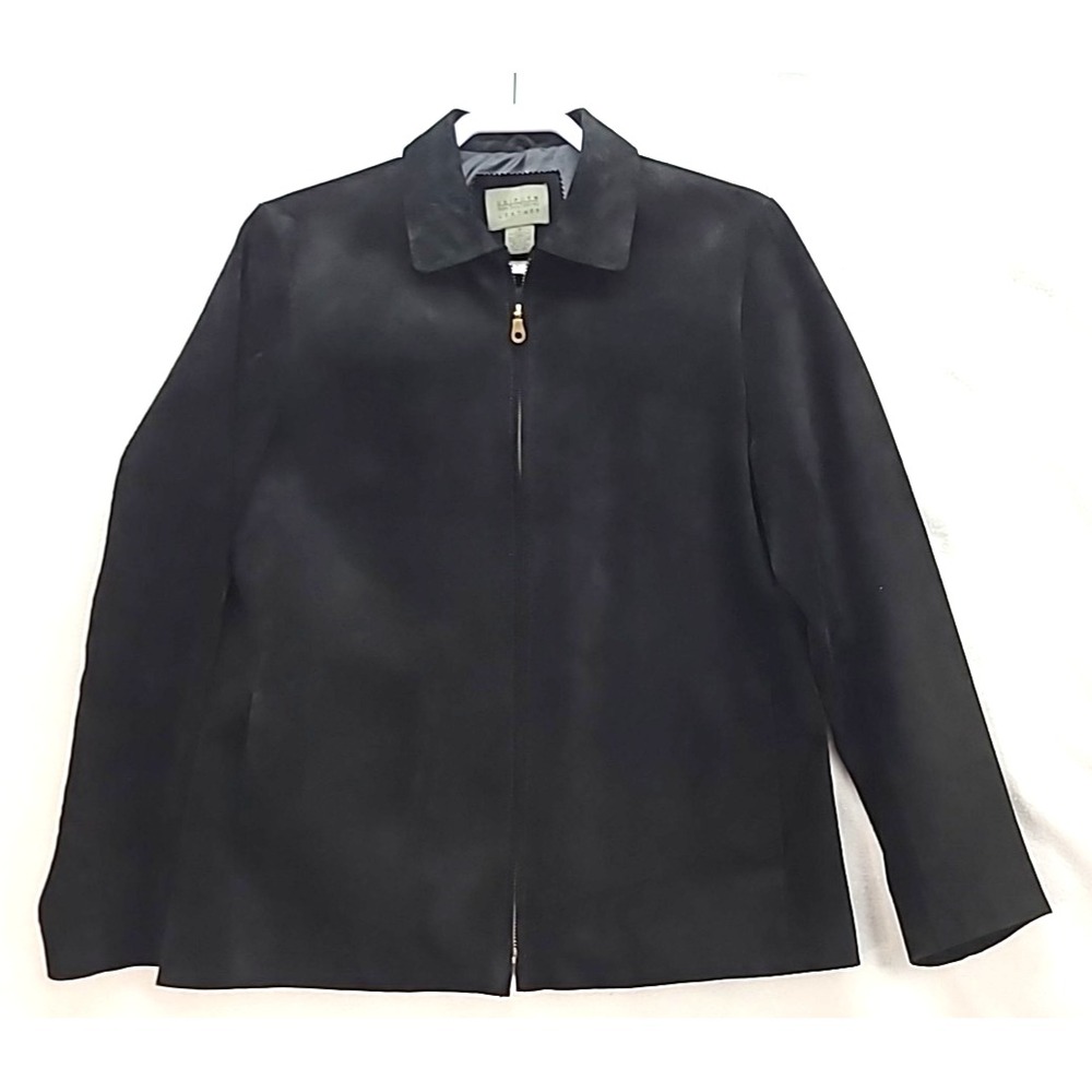 Uniform John Paul Richard Black Suede Leather Sz 8 Full Zip